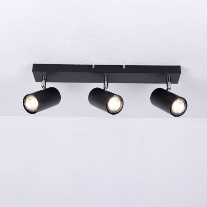 Globo - Lámpara de techo con 3 focos GU10/35W/230V negro