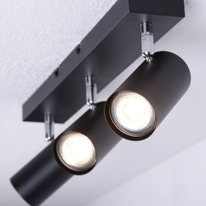 Globo - Lámpara de techo con 3 focos GU10/35W/230V negro
