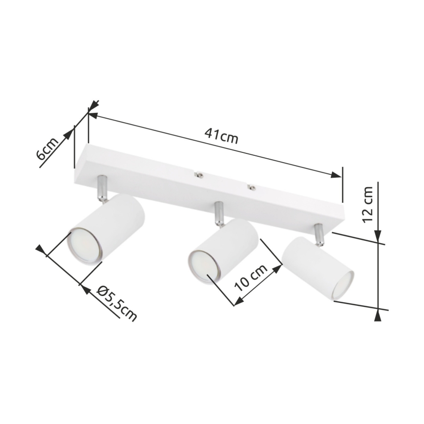Globo - Foco empotrable 3xGU10/35W/230V blanco