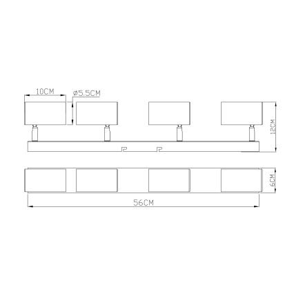Globo - Foco empotrable 4xGU10/35W/230V gris/marrón