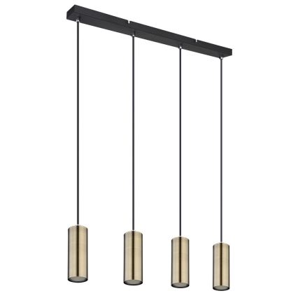 Globo - Lámpara colgante con cable 4xGU10/35W/230V negro/latón