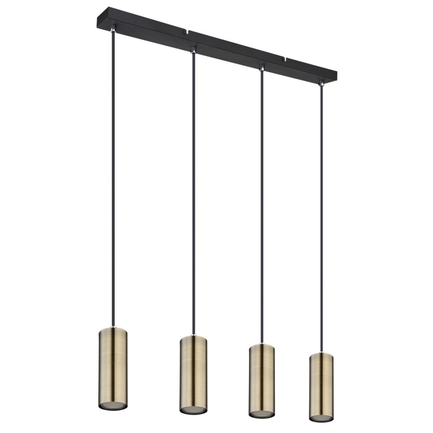 Globo - Lámpara colgante con cable 4xGU10/35W/230V negro/latón