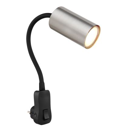 Globo - Foco orientable de pared con enchufe 1xGU10/35W/230V cromo mate