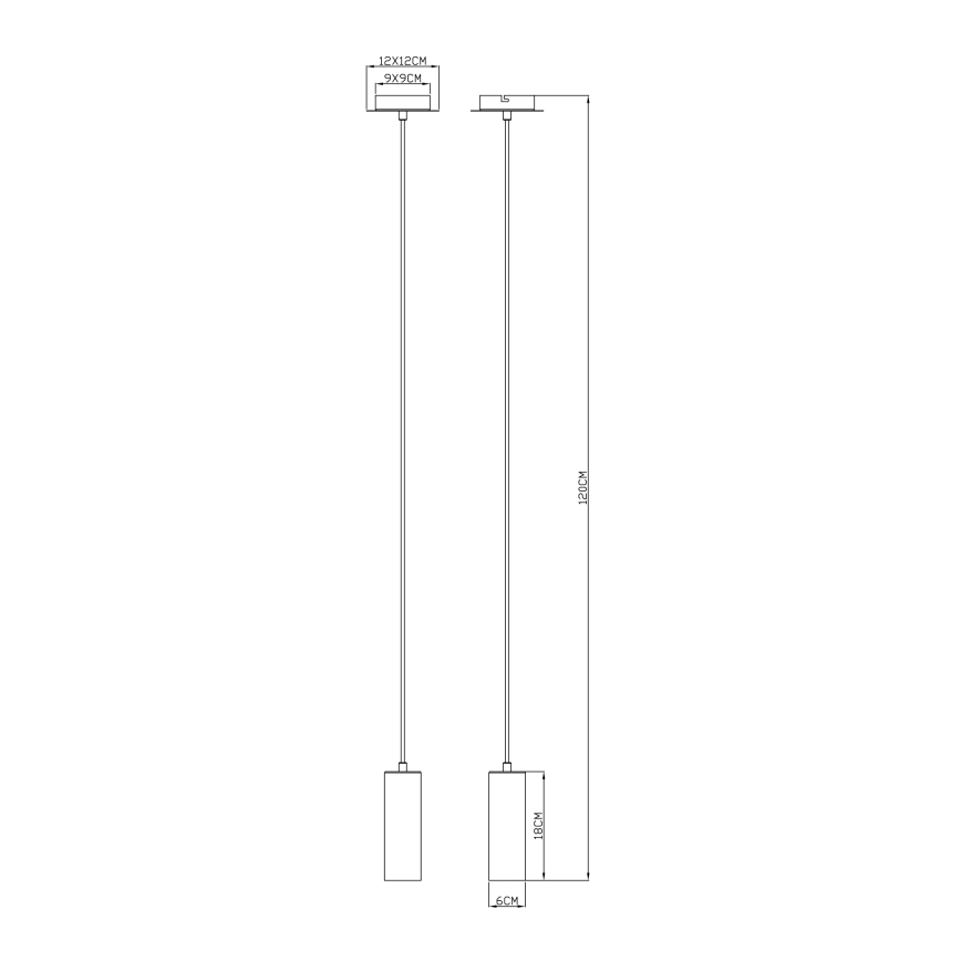 Globo - Lámpara colgante con cable 1xGU10/35W/230V negro