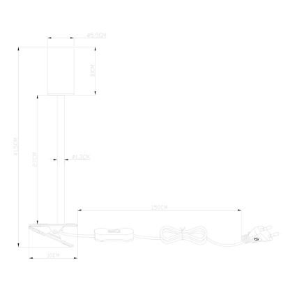 Globo - Lámpara flexible con clip 1xGU10/25W/230V blanco
