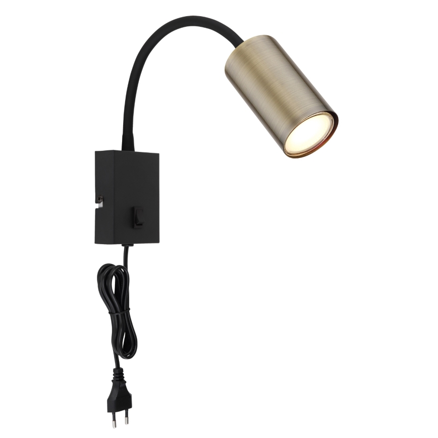 Globo - Aplique flexible 1xGU10/25W/230V negro/latón
