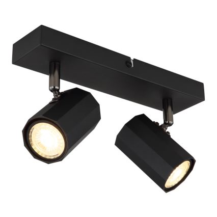 Globo - Foco 2xGU10/25W/230V negro