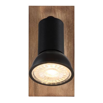 Globo - Lámpara de pared con foco 1xGU10/35W/230V madera/negro