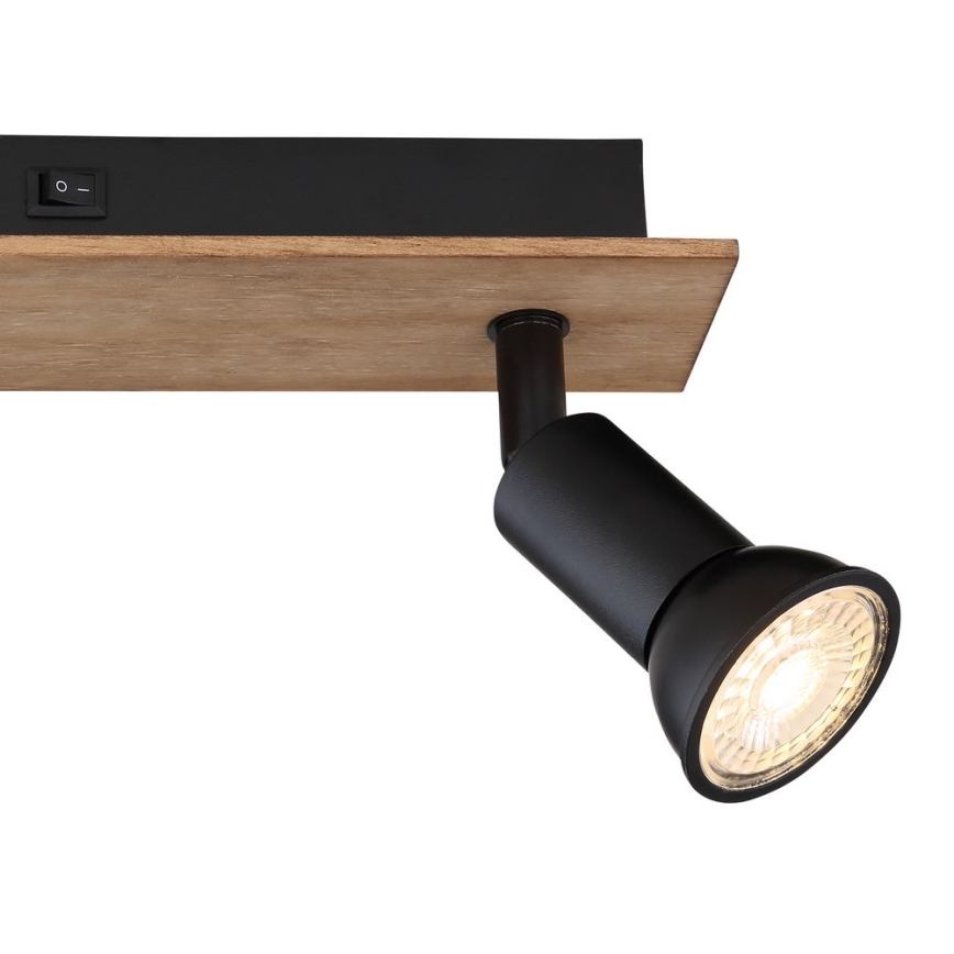 Globo - Lámpara de techo con 2 focos GU10/35W/230V madera/negro