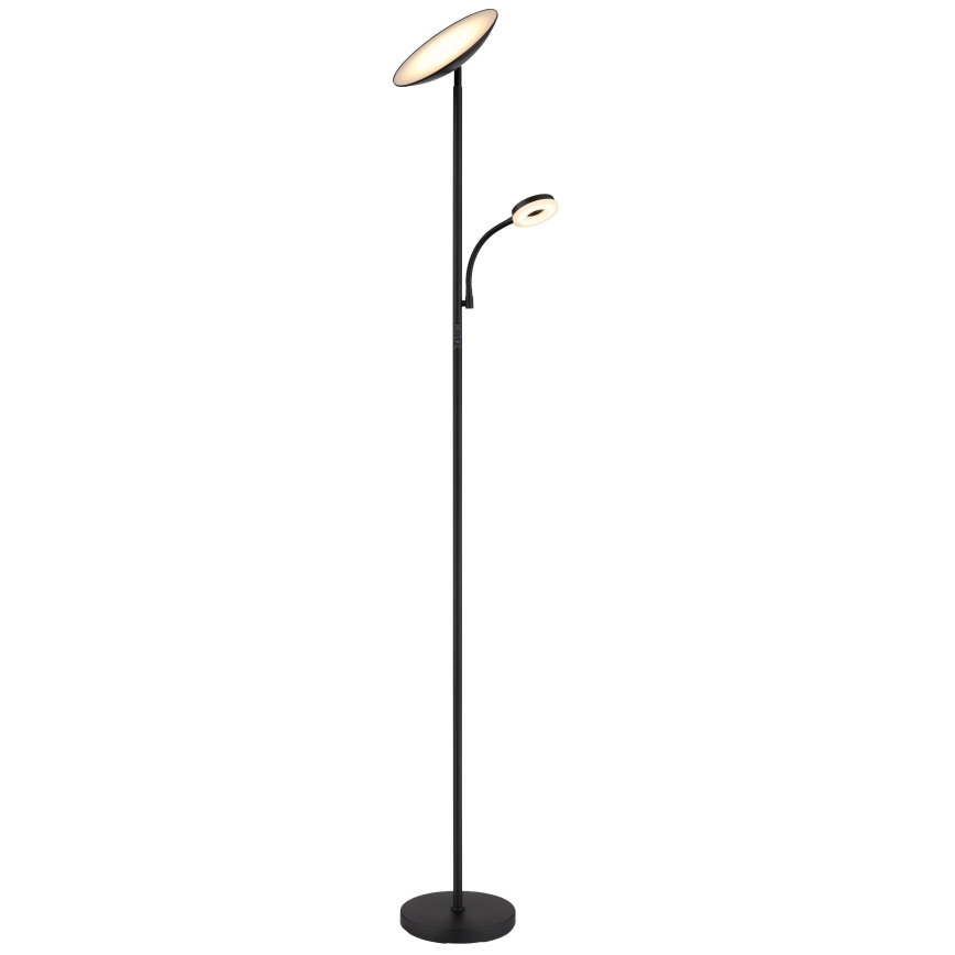 Globo - Lámpara de pie LED regulable LED/20W/230V+ LED/5W 3000/4000/6500K negra