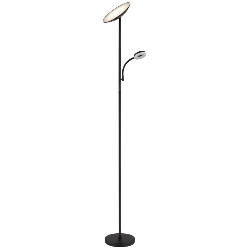 Globo - Lámpara de pie LED regulable LED/20W/230V+ LED/5W 3000/4000/6500K negra