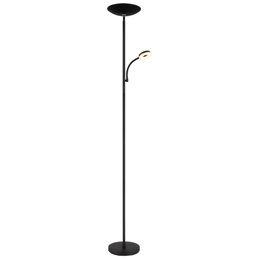 Globo - Lámpara de pie LED regulable LED/20W/230V+ LED/5W 3000/4000/6500K negra