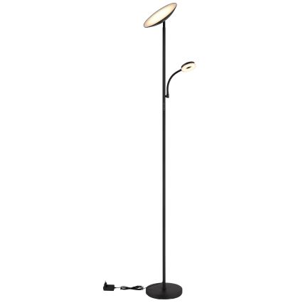 Globo - Lámpara de pie LED regulable LED/20W/230V+ LED/5W 3000/4000/6500K negra