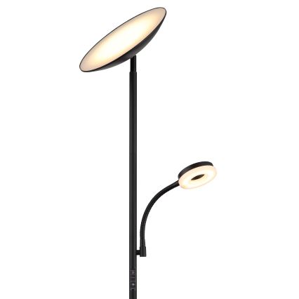 Globo - Lámpara de pie LED regulable LED/20W/230V+ LED/5W 3000/4000/6500K negra