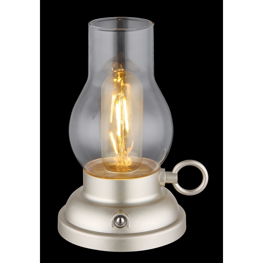 Globo - Lámpara de mesa táctil recargable LED regulable LED/1W/3,7V 1200 mAh cromo mate