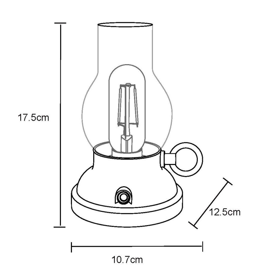 Globo - Lámpara de mesa táctil recargable LED regulable LED/1W/3,7V 1200 mAh cromo mate
