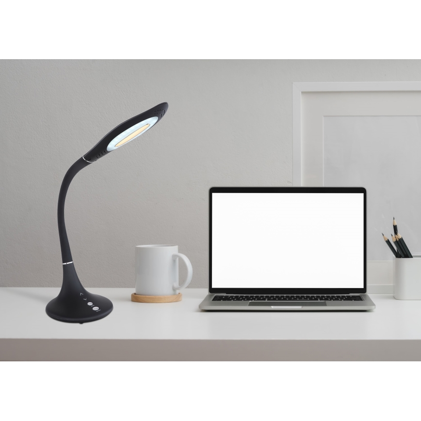 Globo - Lámpara de mesa flexible táctil LED regulable LED/9W/230V 3000/4500/6500K negra