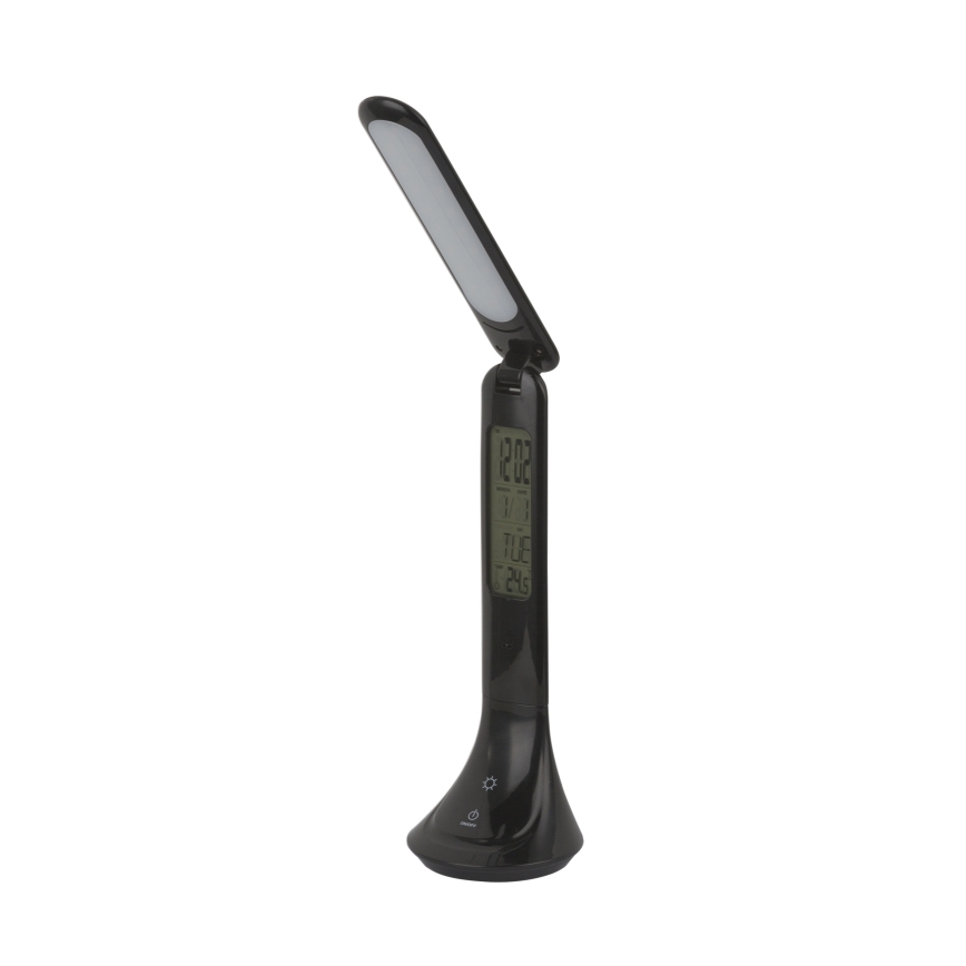 Globo - Lámpara de sobremesa LED recargable y regulable con pantalla LED/4W/230V 2200 mAh negra