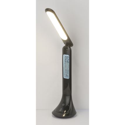 Globo - Lámpara de sobremesa LED recargable y regulable con pantalla LED/4W/230V 2200 mAh negra