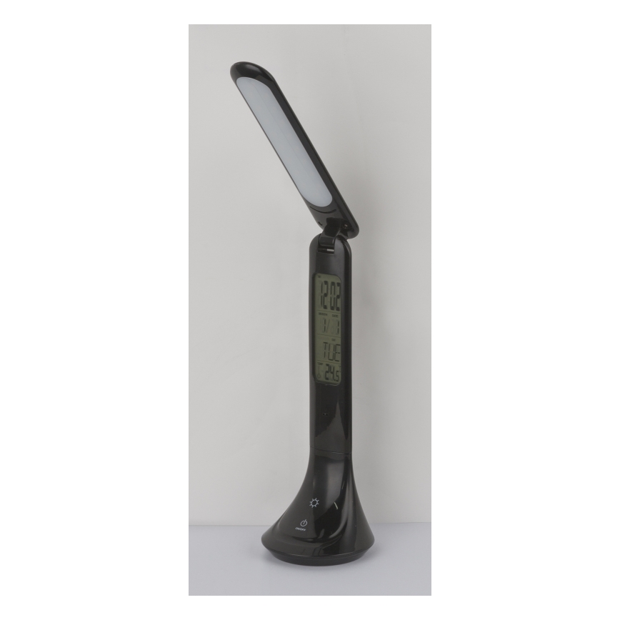 Globo - Lámpara de sobremesa LED recargable y regulable con pantalla LED/4W/230V 2200 mAh negra