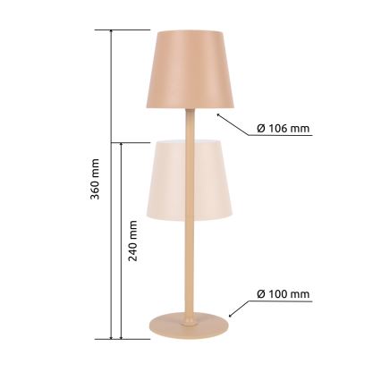 Globo 58438S - Lámpara de exterior LED táctil regulable VANNIE LED/3W/3,7V IP44 beige