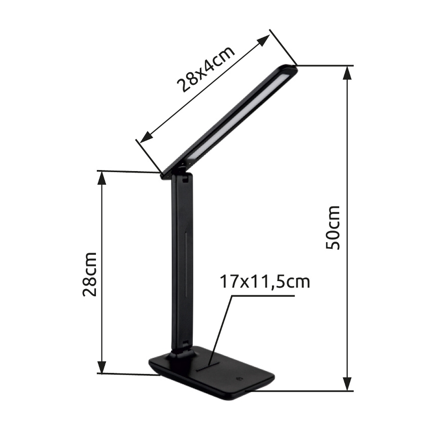 Globo - Lámpara de mesa LED táctil regulable LED/5W/230V 2700/4000/6500K negra