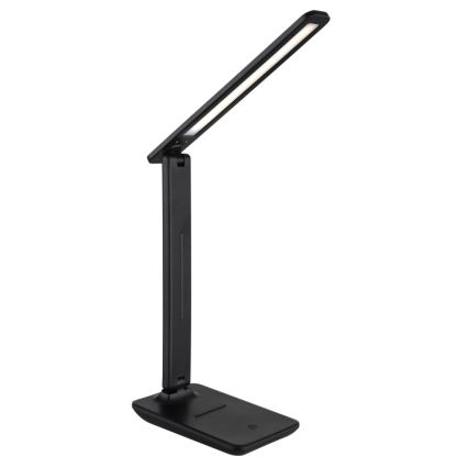 Globo - Lámpara de mesa LED recargable táctil regulable, 4W/5V, 2700/4000/6500K, 1800 mAh, negra