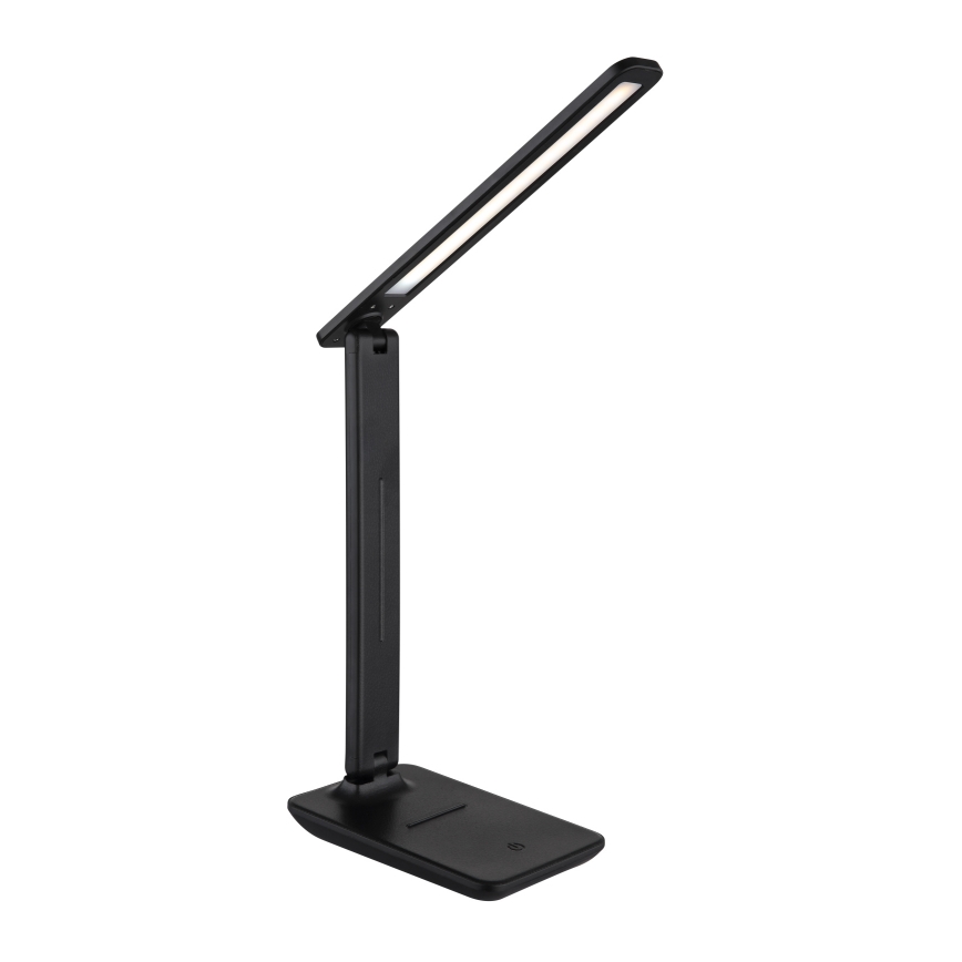 Globo - Lámpara de mesa LED recargable táctil regulable, 4W/5V, 2700/4000/6500K, 1800 mAh, negra