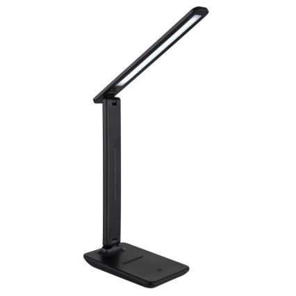 Globo - Lámpara de mesa LED recargable táctil regulable, 4W/5V, 2700/4000/6500K, 1800 mAh, negra