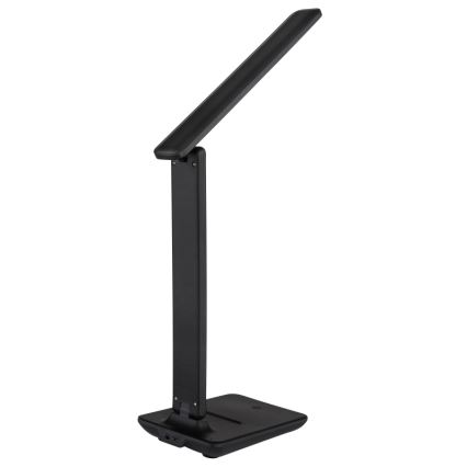 Globo - Lámpara de mesa LED recargable táctil regulable, 4W/5V, 2700/4000/6500K, 1800 mAh, negra