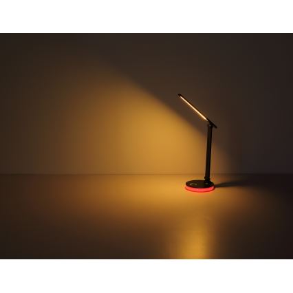 Globo - LED RGBW Lámpara de mesa táctil regulable LED/5W/230V + LED/2W 2700K/4000K/6500K negro