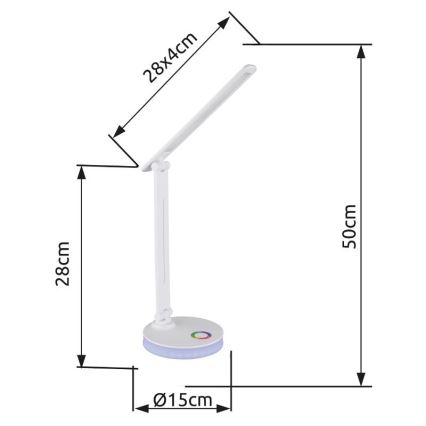 Globo - LED RGBW Lámpara de mesa táctil regulable LED/5W/230V + LED/2W 2700K/4000K/6500K blanco