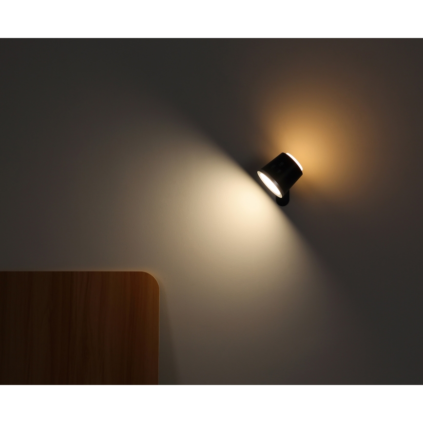 Globo - Lámpara de mesa táctil LED regulable 4 en 1 LED/6W/3,7V 3000K/4000K/6500K 1500 mAh USB negra
