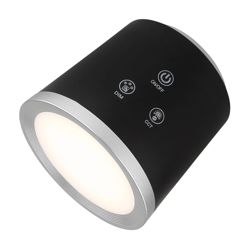 Globo - Lámpara de mesa táctil LED regulable 4 en 1 LED/6W/3,7V 3000K/4000K/6500K 1500 mAh USB negra