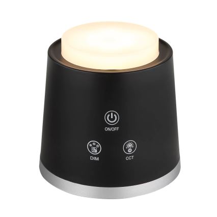 Globo - Lámpara de mesa táctil LED regulable 4 en 1 LED/6W/3,7V 3000K/4000K/6500K 1500 mAh USB negra