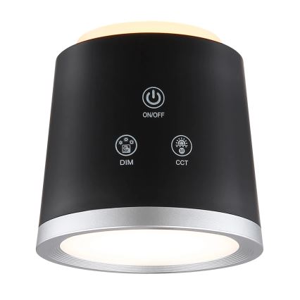 Globo - Lámpara de mesa táctil LED regulable 4 en 1 LED/6W/3,7V 3000K/4000K/6500K 1500 mAh USB negra