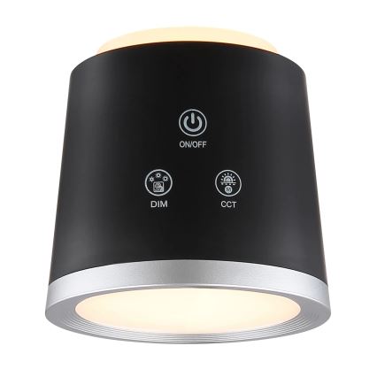 Globo - Lámpara de mesa táctil LED regulable 4 en 1 LED/6W/3,7V 3000K/4000K/6500K 1500 mAh USB negra