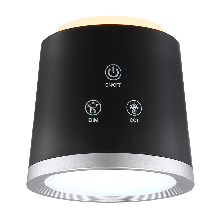 Globo - Lámpara de mesa táctil LED regulable 4 en 1 LED/6W/3,7V 3000K/4000K/6500K 1500 mAh USB negra