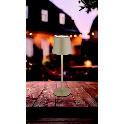 Globo - Lámpara de mesa exterior táctil LED regulable LED/2W/5V 3000/4000/6000K 2200 mAh IP44 crema