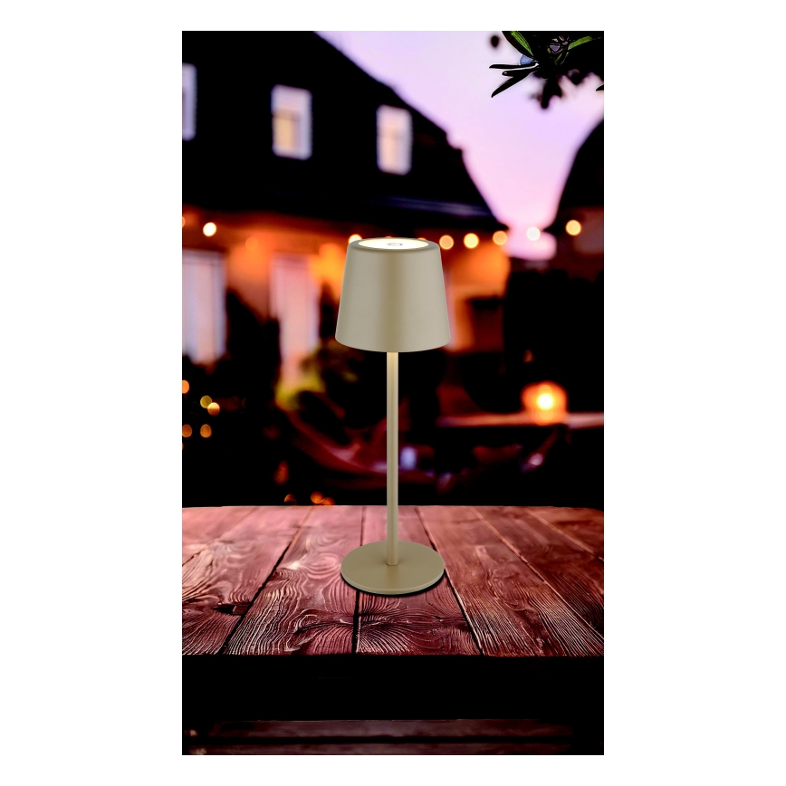 Globo - Lámpara de mesa exterior táctil LED regulable LED/2W/5V 3000/4000/6000K 2200 mAh IP44 crema