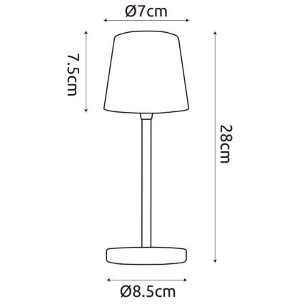 Globo - Lámpara de mesa exterior táctil LED regulable LED/2W/5V 3000/4000/6000K 2200 mAh IP44 crema