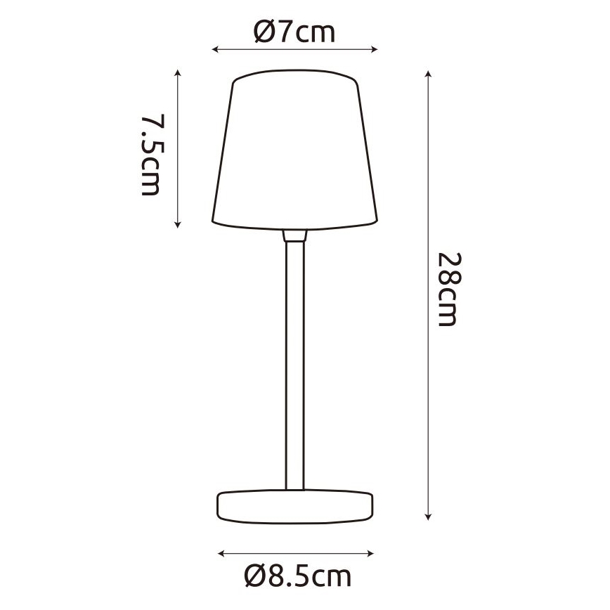 Globo - Lámpara de mesa exterior táctil LED regulable LED/2W/5V 3000/4000/6000K 2200 mAh IP44 crema