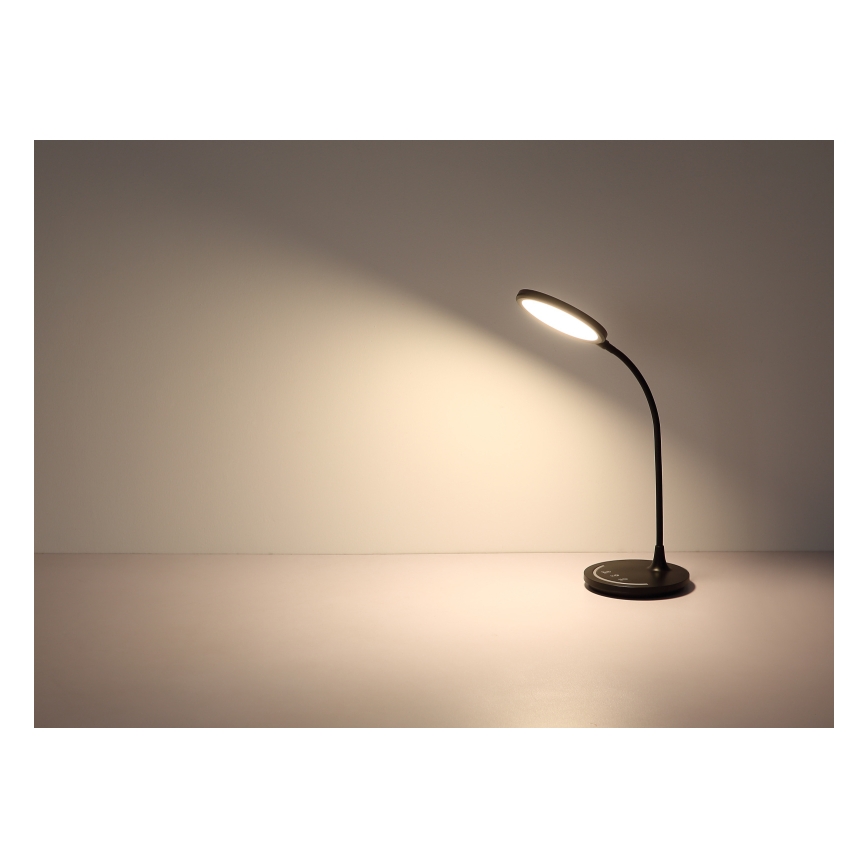 Globo - Lámpara de mesa flexible táctil LED regulable LED/12W/230V 3000/4000/6500K CRI 90 negra