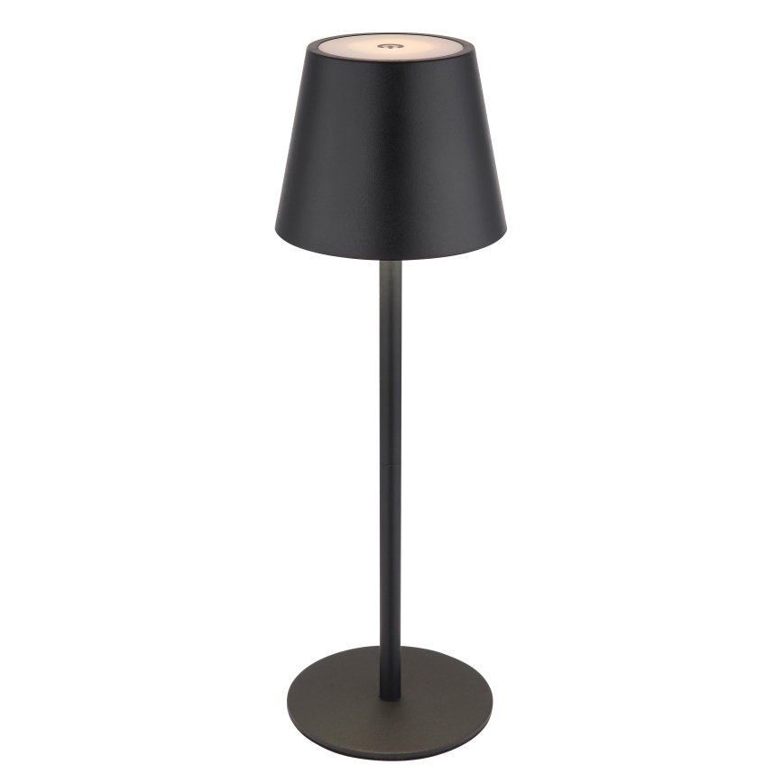 Globo - Lámpara de mesa exterior recargable LED táctil regulable 3 en 1 LED/3W/5V 3000/4000/5000K IP54 1800 mAh negra