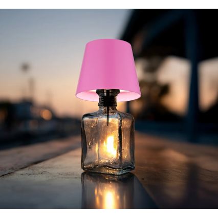 Globo - Lámpara de mesa exterior LED recargable, táctil y regulable 3 en 1 LED/3W/5V 3000/4000/5000K IP54 1800 mAh rosa