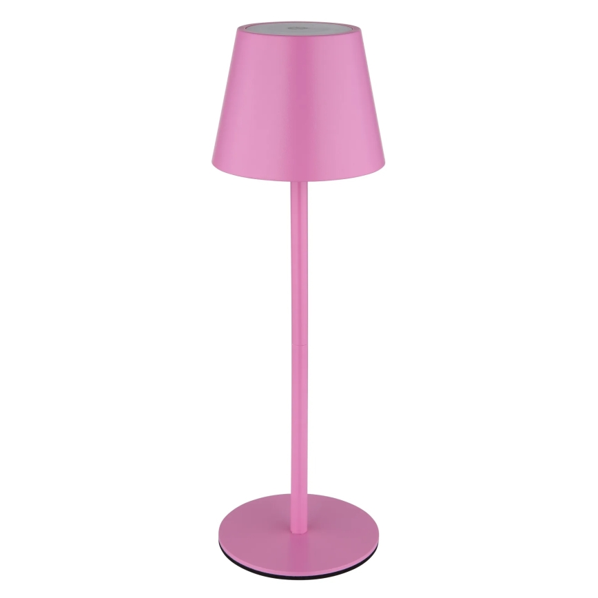 Globo - Lámpara de mesa exterior LED recargable, táctil y regulable 3 en 1 LED/3W/5V 3000/4000/5000K IP54 1800 mAh rosa