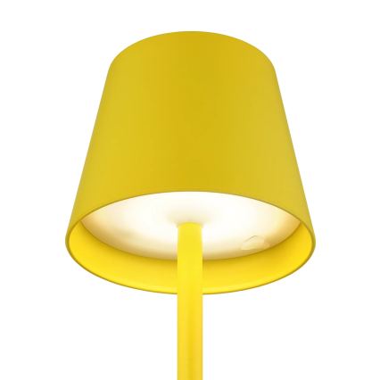 Globo - Lámpara de mesa exterior recargable táctil LED regulable 3 en 1 LED/3W/5V 3000/4000/5000K IP54 1800 mAh amarilla