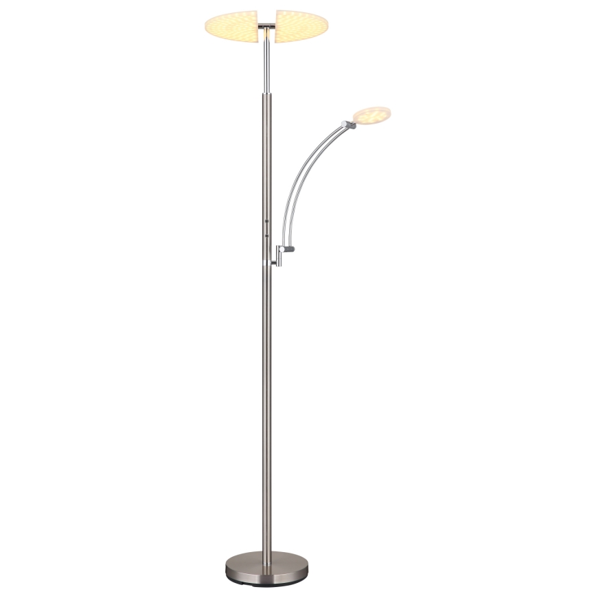 Globo - Lámpara de pie LED regulable LED/40W/230V + LED/5,5W 2700/4000/6000K cromo mate