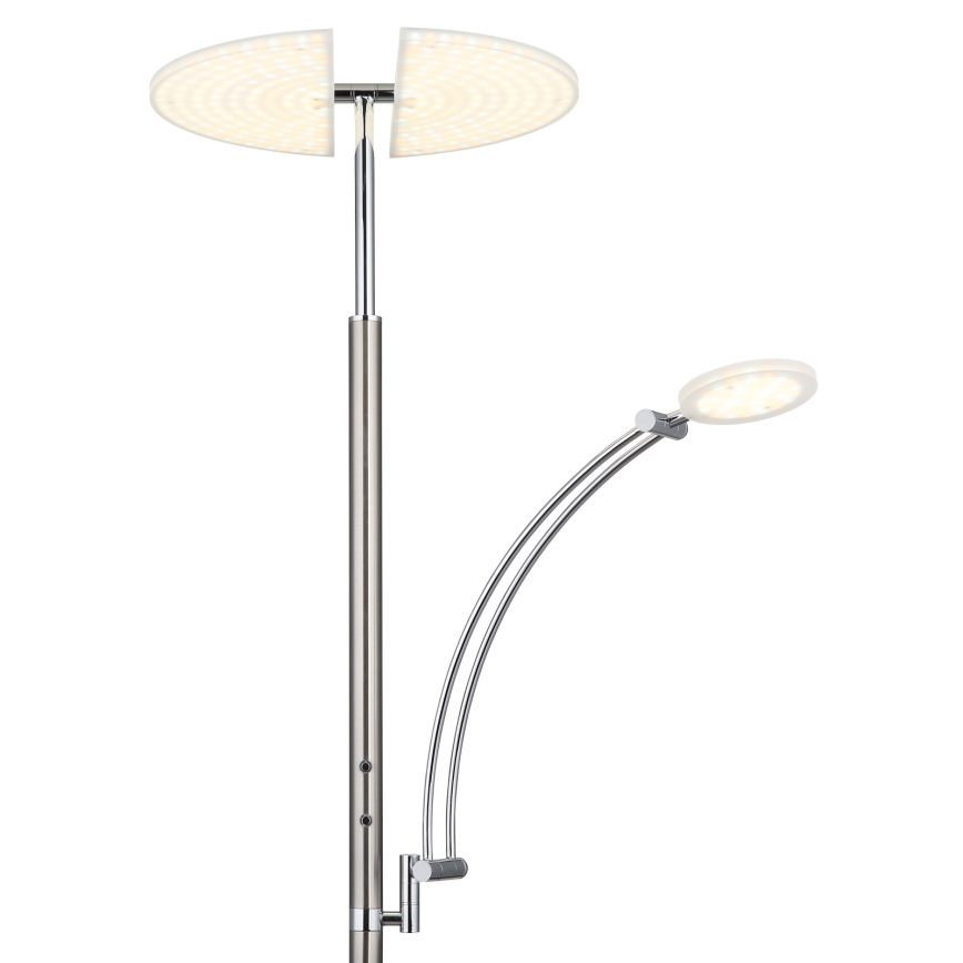 Globo - Lámpara de pie LED regulable LED/40W/230V + LED/5,5W 2700/4000/6000K cromo mate