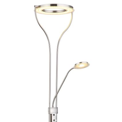Globo - Lámpara de pie LED regulable LED/20W/230V + LED/4W 3000K cromo mate